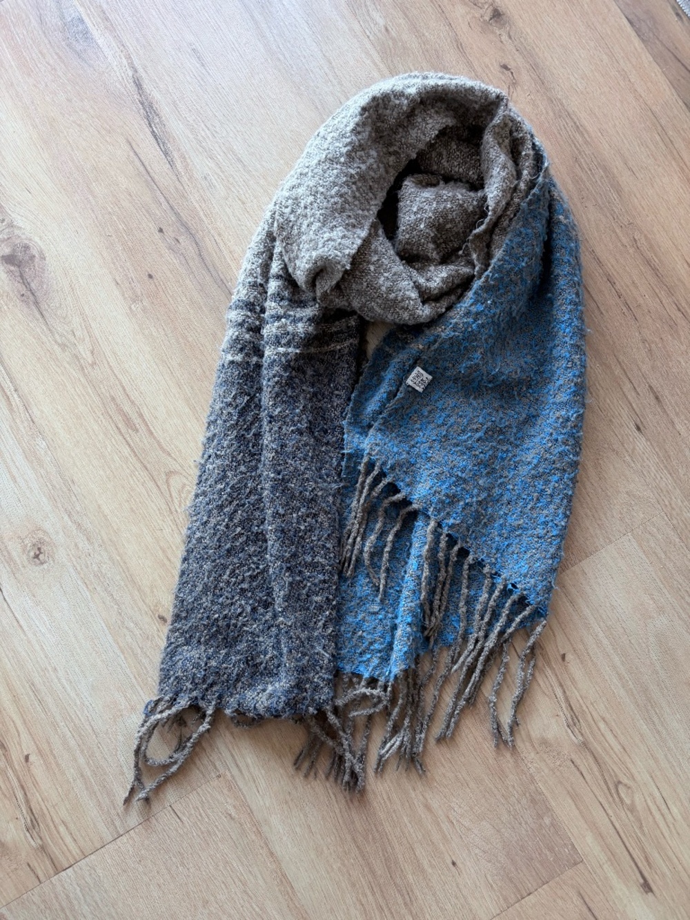 Steve Madden Scarf Brown and Grey and Blue